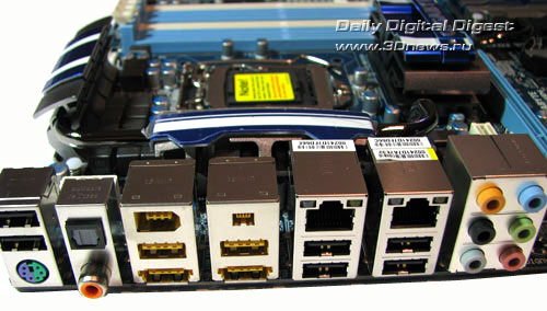 Gigabyte P55 UD6 задняя панель